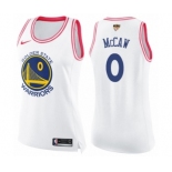 Women's Nike Golden State Warriors #0 Patrick McCaw Swingman WhitePink Fashion 2018 NBA Finals Bound NBA Jersey