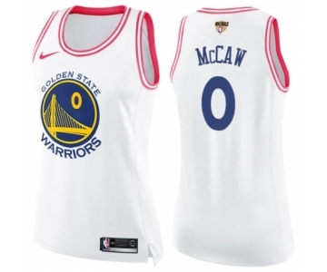 Women's Nike Golden State Warriors #0 Patrick McCaw Swingman WhitePink Fashion 2018 NBA Finals Bound NBA Jersey