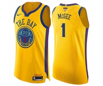 Women's Nike Golden State Warriors #1 JaVale McGee Swingman Gold 2018 NBA Finals Bound NBA Jersey - City Edition