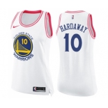 Women's Nike Golden State Warriors #10 Tim Hardaway Swingman WhitePink Fashion NBA Jersey