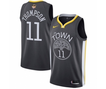 Women's Nike Golden State Warriors #11 Klay Thompson Swingman Black Alternate 2018 NBA Finals Bound NBA Jersey - Statement Edition