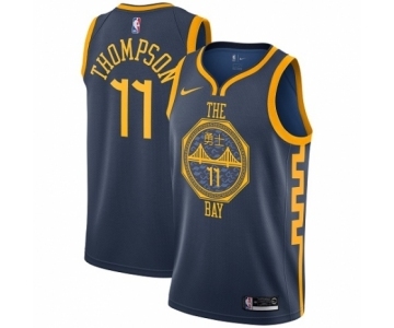 Women's Nike Golden State Warriors #11 Klay Thompson Swingman Navy Blue NBA Jersey - City Edition