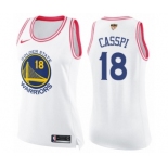 Women's Nike Golden State Warriors #18 Omri Casspi Swingman WhitePink Fashion 2018 NBA Finals Bound NBA Jersey