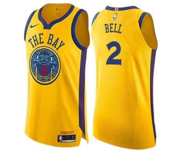 Women's Nike Golden State Warriors #2 Jordan Bell Swingman Gold NBA Jersey - City Edition