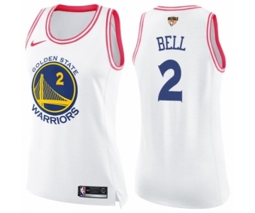 Women's Nike Golden State Warriors #2 Jordan Bell Swingman WhitePink Fashion 2018 NBA Finals Bound NBA Jersey