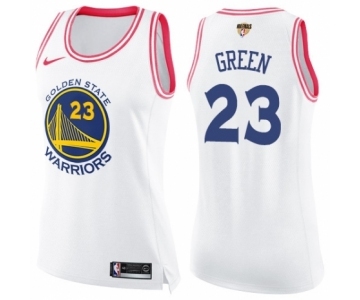 Women's Nike Golden State Warriors #23 Draymond Green Swingman WhitePink Fashion 2018 NBA Finals Bound NBA Jersey