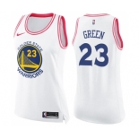 Women's Nike Golden State Warriors #23 Draymond Green Swingman WhitePink Fashion NBA Jersey