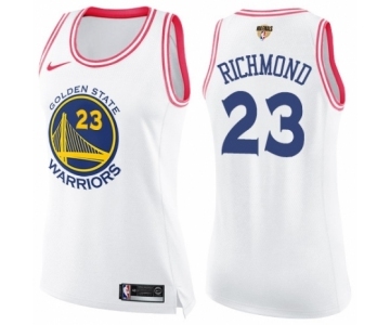 Women's Nike Golden State Warriors #23 Mitch Richmond Swingman WhitePink Fashion 2018 NBA Finals Bound NBA Jersey