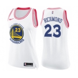 Women's Nike Golden State Warriors #23 Mitch Richmond Swingman WhitePink Fashion NBA Jersey