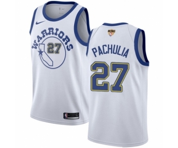 Women's Nike Golden State Warriors #27 Zaza Pachulia Authentic White Hardwood Classics 2018 NBA Finals Bound NBA Jersey