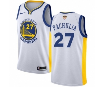 Women's Nike Golden State Warriors #27 Zaza Pachulia Authentic White Home 2018 NBA Finals Bound NBA Jersey - Association Edition