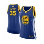 Women's Nike Golden State Warriors #35 Kevin Durant Authentic Royal Blue Road 2018 NBA Finals Bound NBA Jersey - Icon Edition