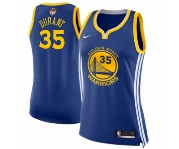 Women's Nike Golden State Warriors #35 Kevin Durant Authentic Royal Blue Road 2018 NBA Finals Bound NBA Jersey - Icon Edition