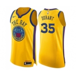 Women's Nike Golden State Warriors #35 Kevin Durant Swingman Gold NBA Jersey - City Edition