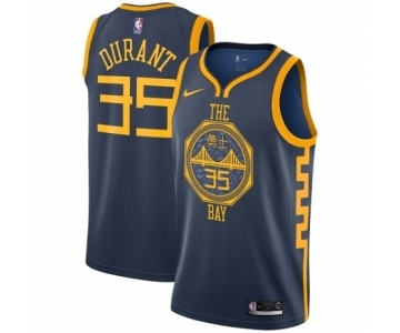 Women's Nike Golden State Warriors #35 Kevin Durant Swingman Navy Blue NBA Jersey - City Edition