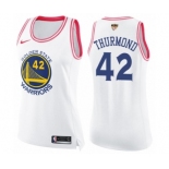 Women's Nike Golden State Warriors #42 Nate Thurmond Swingman WhitePink Fashion 2018 NBA Finals Bound NBA Jersey