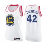 Women's Nike Golden State Warriors #42 Nate Thurmond Swingman WhitePink Fashion NBA Jersey