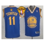 NBA Youth NBA Revolution 30 Warriors #11 Klay Thompson Blue The Finals Patch Stitched Jerseys