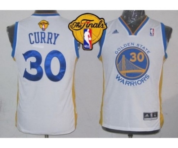 NBA Youth NBA Revolution 30 Warriors #30 Stephen Curry White The Finals Patch Stitched Jerseys