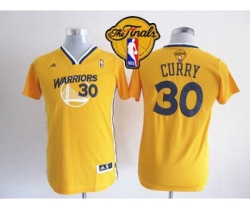 NBA Youth NBA Warriors #30 Stephen Curry Gold Alternate The Finals Patch Stitched Jerseys