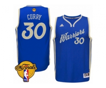 Youth Adidas Golden State Warriors #30 Stephen Curry Authentic Royal Blue 2015-16 Christmas Day 2017 The Finals Patch NBA Jersey