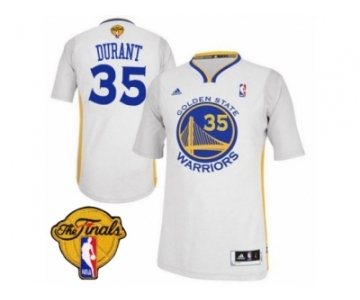 Youth Adidas Golden State Warriors #35 Kevin Durant Swingman White Alternate 2017 The Finals Patch NBA Jersey