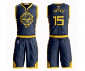 Youth Golden State Warriors #15 Damian Jones Swingman Navy Blue Basketball Suit 2019 Basketball Finals Bound Jersey - City Edition