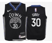 Youth Golden State Warriors #30 Stephen Curry Swingman Black Basketball Jersey - 2019 20 City Edition