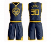 Youth Golden State Warriors #30 Stephen Curry Swingman Navy Blue Basketball Suit 2019 Basketball Finals Bound Jersey - City Edition