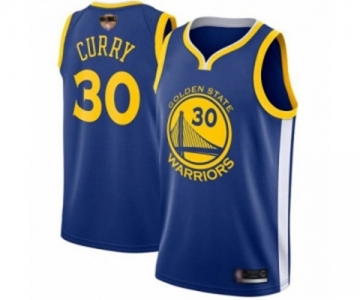 Youth Golden State Warriors #30 Stephen Curry Swingman Royal Blue 2019 Basketball Finals Bound Basketball Jersey - Icon Edition