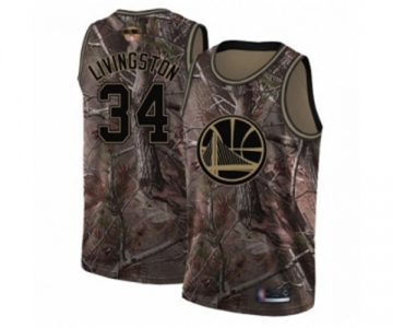 Youth Golden State Warriors #34 Shaun Livingston Swingman Camo Realtree Collection Basketball 2019 Basketball Finals Bound Jersey