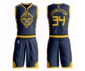 Youth Golden State Warriors #34 Shaun Livingston Swingman Navy Blue Basketball Suit 2019 Basketball Finals Bound Jersey - City Edition