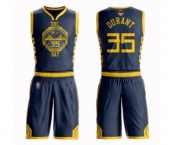 Youth Golden State Warriors #35 Kevin Durant Swingman Navy Blue Basketball Suit 2019 Basketball Finals Bound Jersey - City Edition