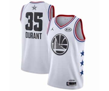 Youth Jordan Golden State Warriors #35 Kevin Durant Swingman White 2019 All-Star Game Basketball Jersey