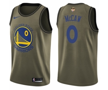 Youth Nike Golden State Warriors #0 Patrick McCaw Swingman Green Salute to Service 2018 NBA Finals Bound NBA Jersey