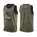 Youth Nike Golden State Warriors #1 JaVale McGee Swingman Green Salute to Service 2018 NBA Finals Bound NBA Jersey