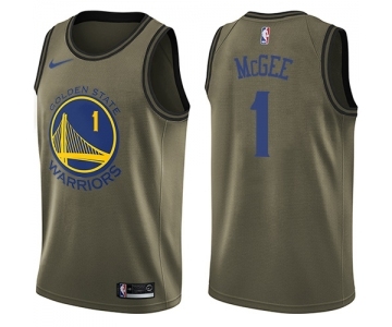 Youth Nike Golden State Warriors #1 JaVale McGee Swingman Green Salute to Service NBA Jersey