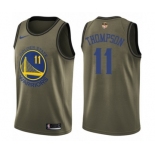 Youth Nike Golden State Warriors #11 Klay Thompson Swingman Green Salute to Service 2018 NBA Finals Bound NBA Jersey