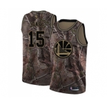 Youth Nike Golden State Warriors #15 Damian Jones Swingman Camo Realtree Collection NBA Jersey