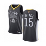 Youth Nike Golden State Warriors #15 Latrell Sprewell Swingman Black Alternate 2018 NBA Finals Bound NBA Jersey - Statement Edition