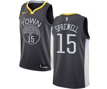 Youth Nike Golden State Warriors #15 Latrell Sprewell Swingman Black Alternate NBA Jersey - Statement Edition