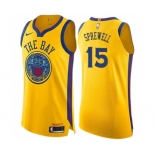 Youth Nike Golden State Warriors #15 Latrell Sprewell Swingman Gold NBA Jersey - City Edition