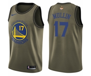 Youth Nike Golden State Warriors #17 Chris Mullin Swingman Green Salute to Service 2018 NBA Finals Bound NBA Jersey