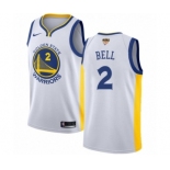 Youth Nike Golden State Warriors #2 Jordan Bell Authentic White Home 2018 NBA Finals Bound NBA Jersey - Association Edition