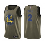 Youth Nike Golden State Warriors #2 Jordan Bell Swingman Green Salute to Service NBA Jersey