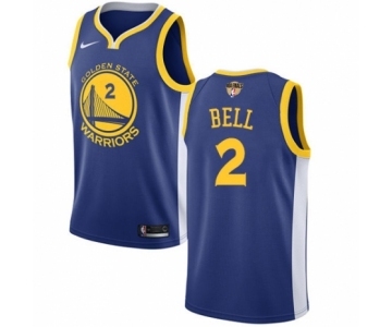 Youth Nike Golden State Warriors #2 Jordan Bell Swingman Royal Blue Road 2018 NBA Finals Bound NBA Jersey - Icon Edition