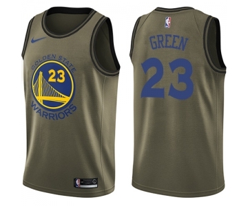 Youth Nike Golden State Warriors #23 Draymond Green Swingman Green Salute to Service NBA Jersey