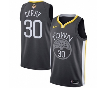 Youth Nike Golden State Warriors #30 Stephen Curry Swingman Black Alternate 2018 NBA Finals Bound NBA Jersey - Statement Edition