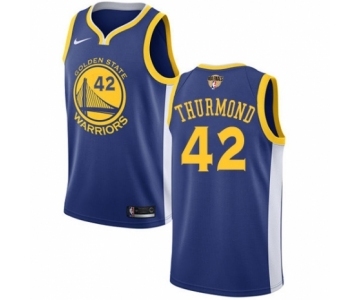 Youth Nike Golden State Warriors #42 Nate Thurmond Swingman Royal Blue Road 2018 NBA Finals Bound NBA Jersey - Icon Edition