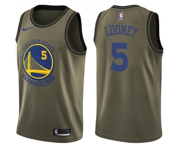 Youth Nike Golden State Warriors #5 Kevon Looney Swingman Green Salute to Service NBA Jersey